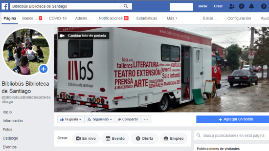Bibliobús Biblioteca de Santiago lleva servicios a Facebook