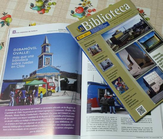 La revista "Mi biblioteca" destacó en un reportaje de cinco páginas la tarea del Dibamóvil Ovalle.